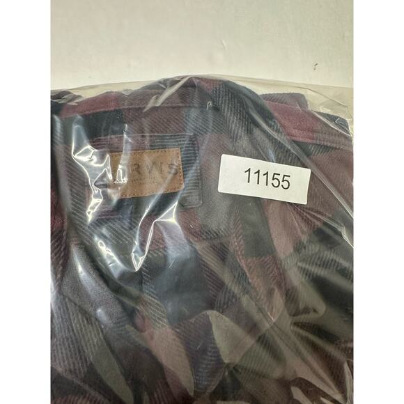 Orvis Mens Heavy Flannel Shirt Jacket Red Black Plaid Lumberjack Size Large - Picture 11 of 11